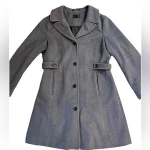 Lands' End Women's Gray Wool Blend Trench Coat Size 12